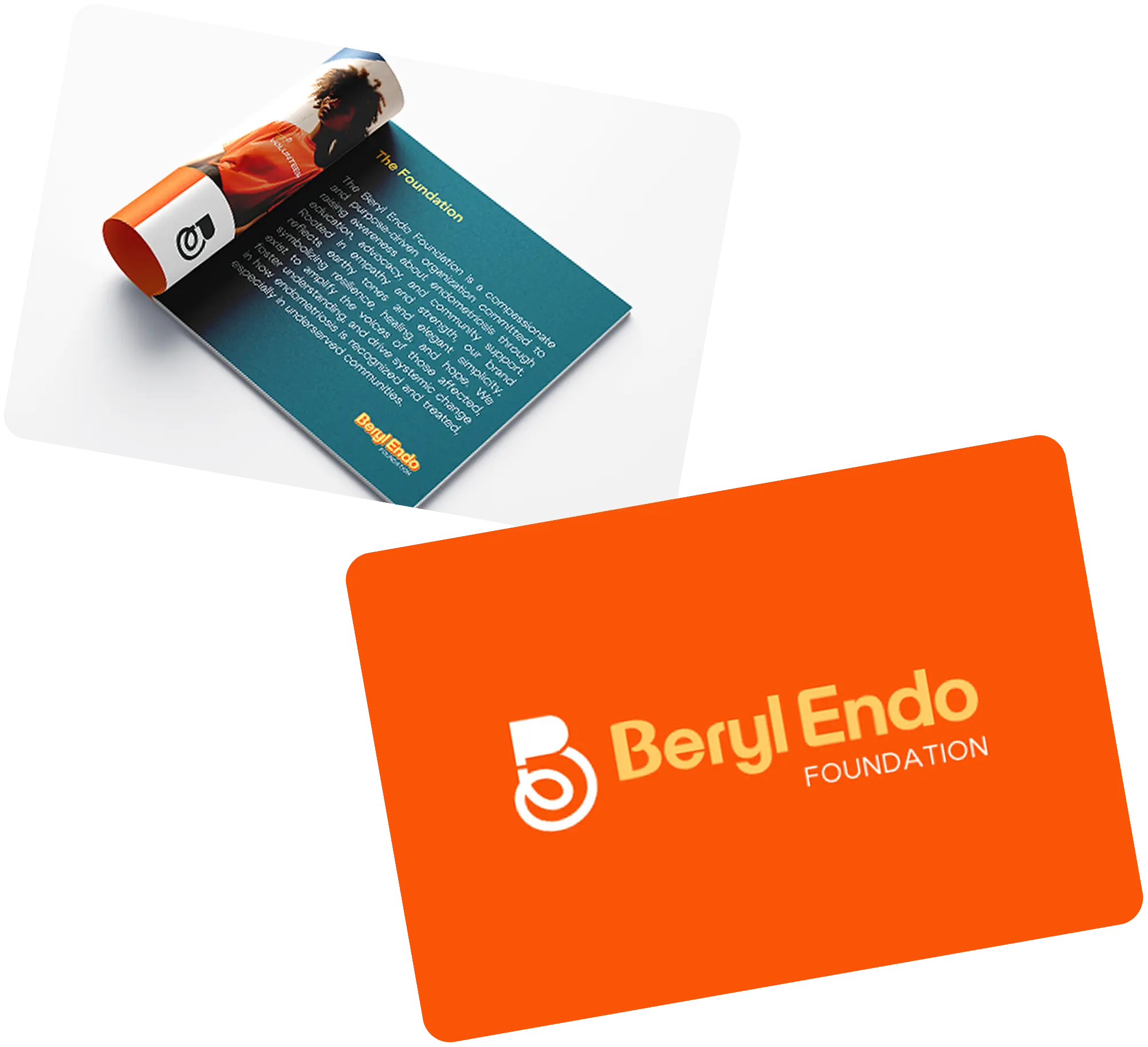 Beryl Endo brand identity card and brochure mockup